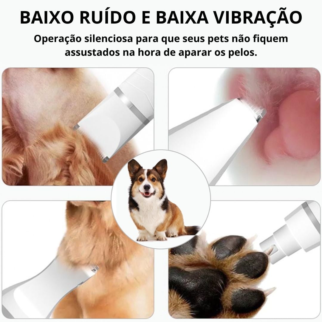 Aparador de Pelos Recarregável 4 em 1 Para PET - Mewoofun