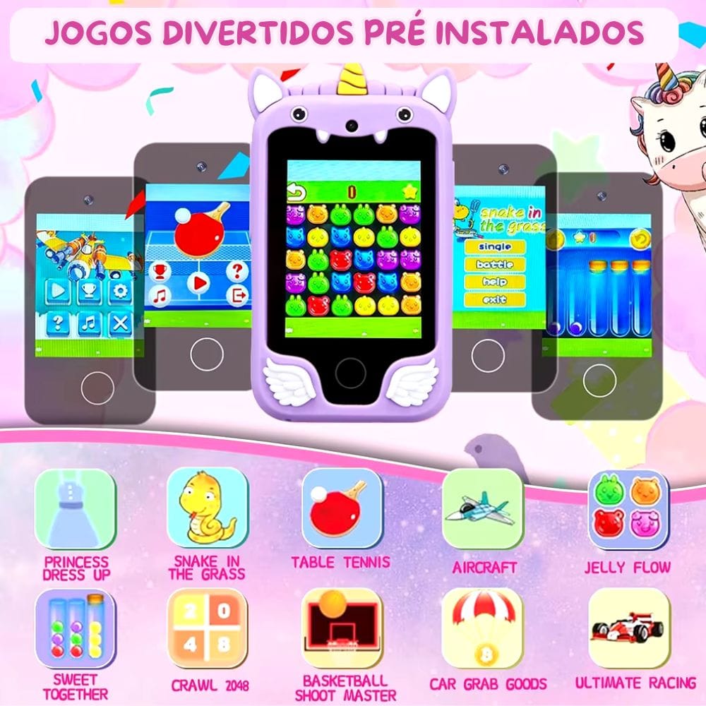 Celular Infantil Interativo Com Câmera e Jogos - Kids Phone