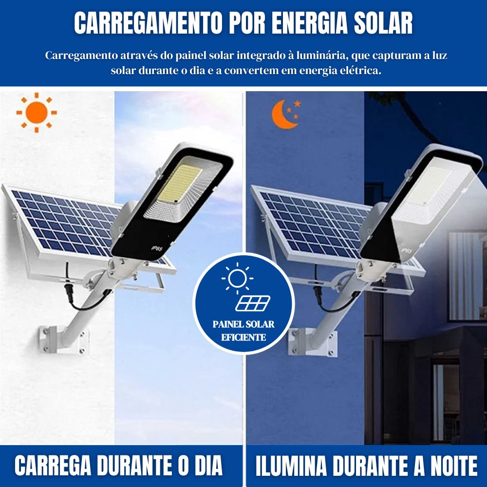 Luminária Solar Externa 350LED Alta Luminosidade Com Controle Remoto